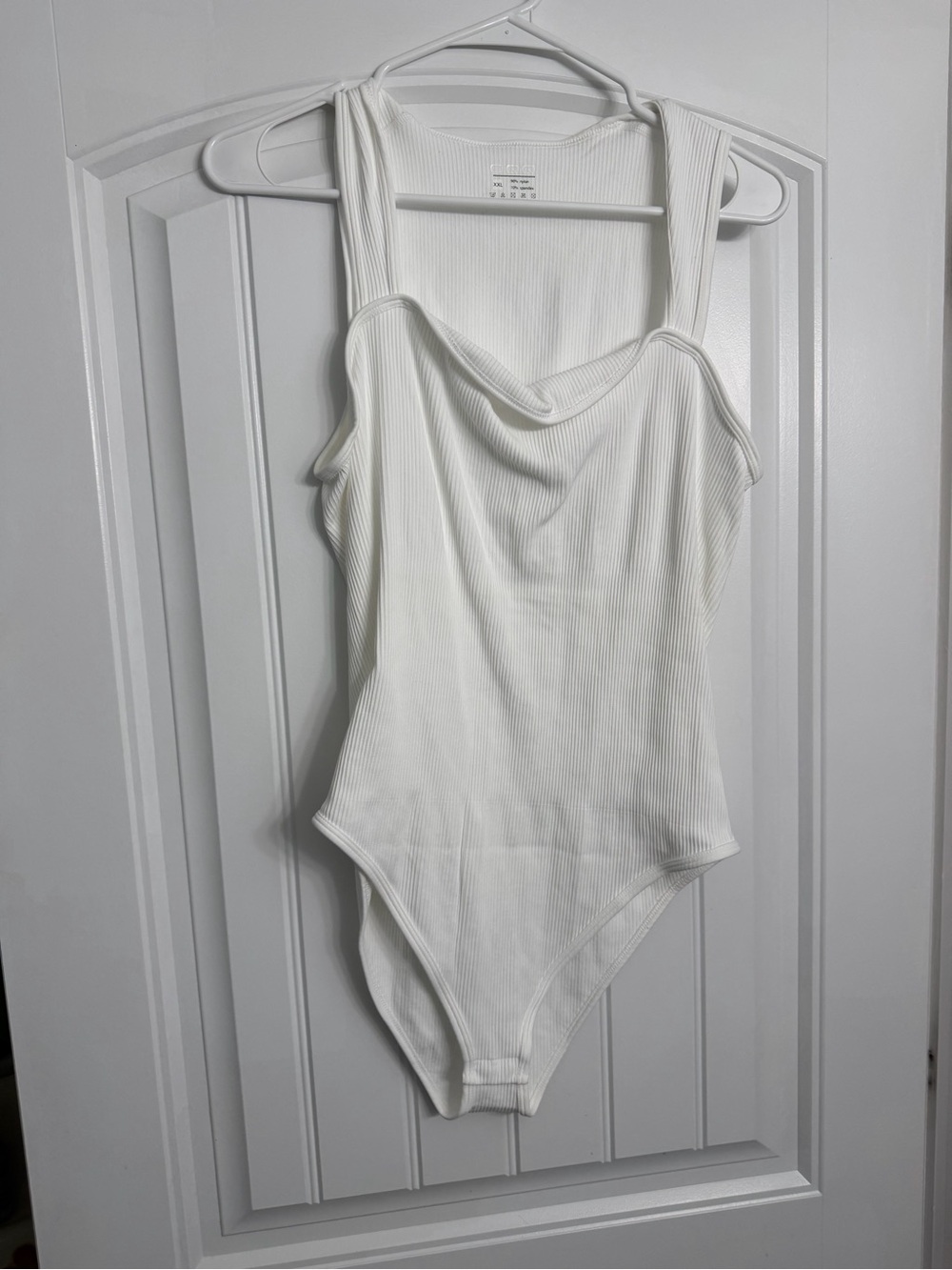 Ribbed White Tank Bodysuit - OQQ